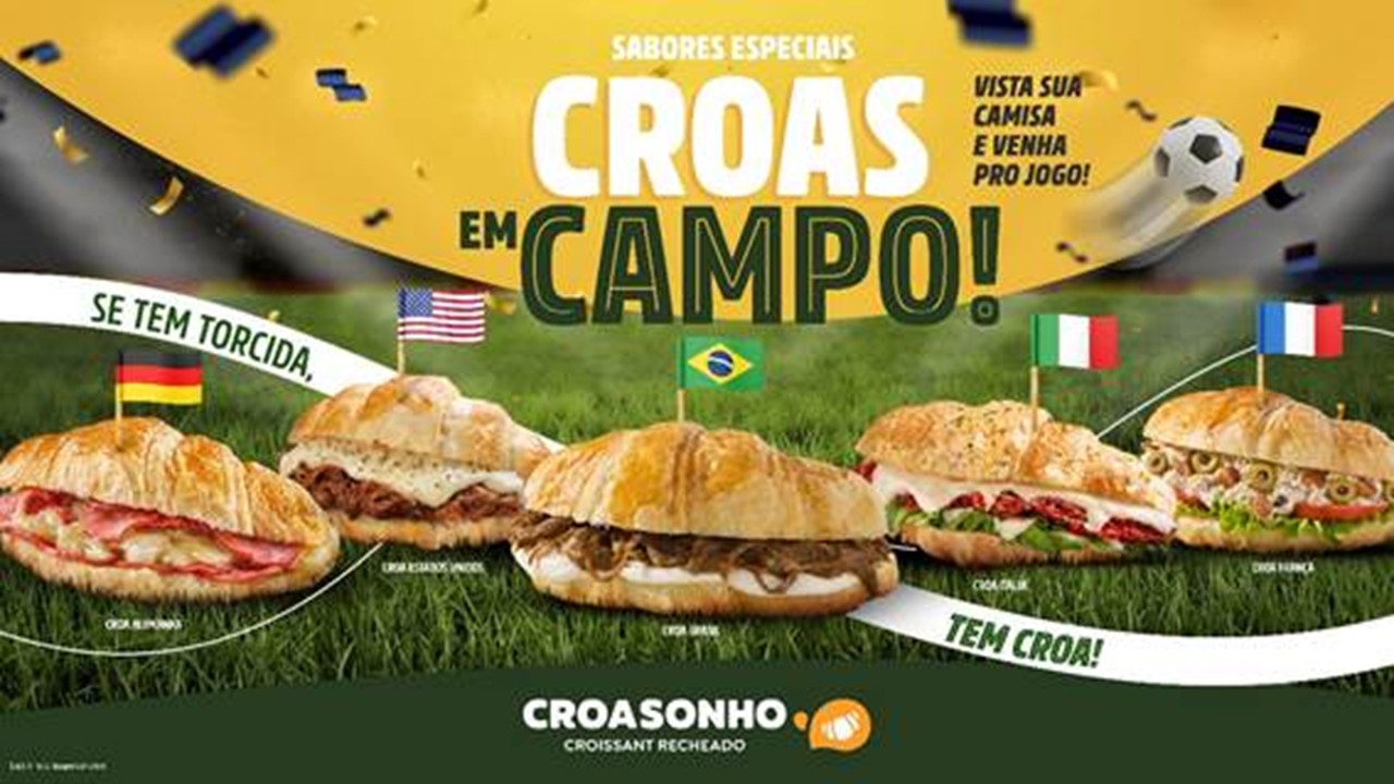 Croasonho lança campanha “Sabores Especiais Croas em Campo!” inspirada em países da Copa do Mundo